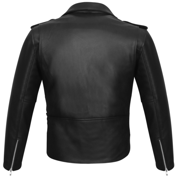 vance classic police style black leather motorcycle jacket with quilted liner