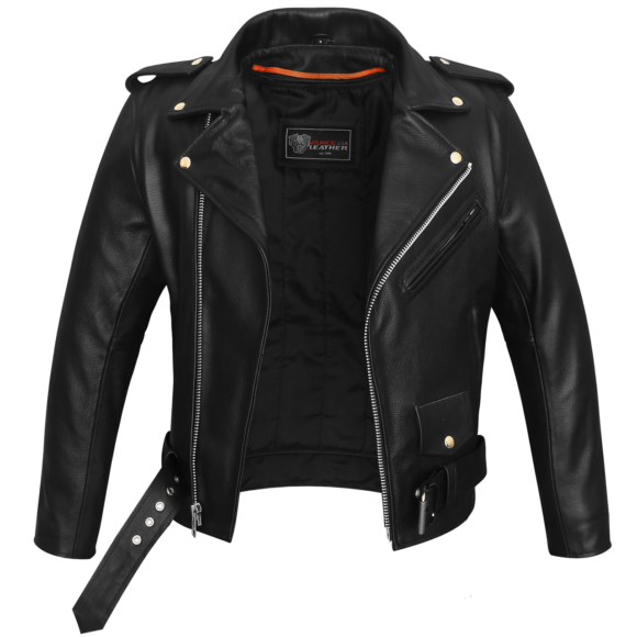 vance black classic motorcycle leather biker jacket