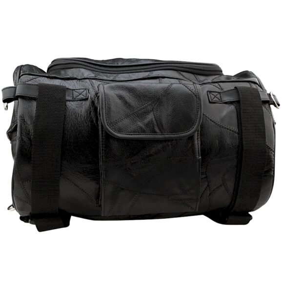 barrel style leather motorcycle bags