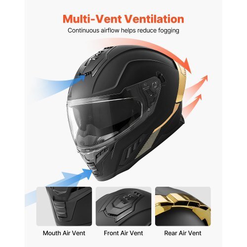 vevor xl dual visor full face motorcycle helmet dot & ece approved
