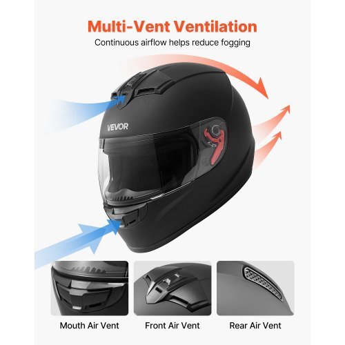 vevor dot approved xl full face motorcycle helmet with clear visor