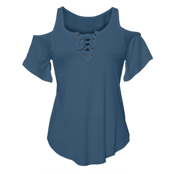 vb019/vb119 ladies half sleeve shoulder cutoffs shirts