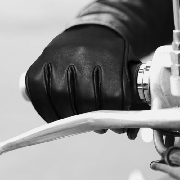 mens black gel palm riding leather gloves