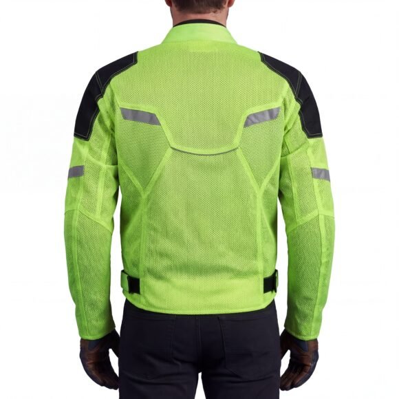 vance mens all weather hi viz ce armor mesh motorcycle jacket