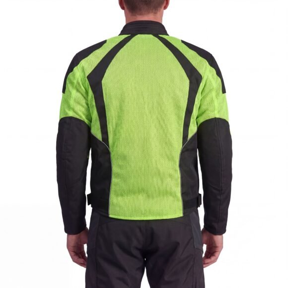 mens hi vis all weather season ce armor mesh motorcycle jacket