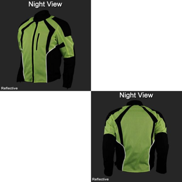 mens hi vis all weather season ce armor mesh motorcycle jacket