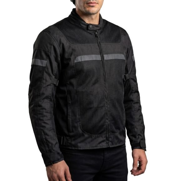 vance mens all weather season ce armor mesh motorcycle jacket