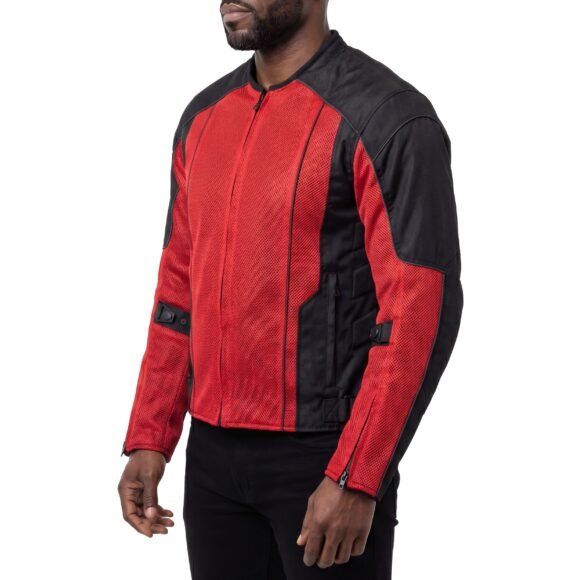 vance men's 3 season mesh/textile ce armor motorcycle jacket