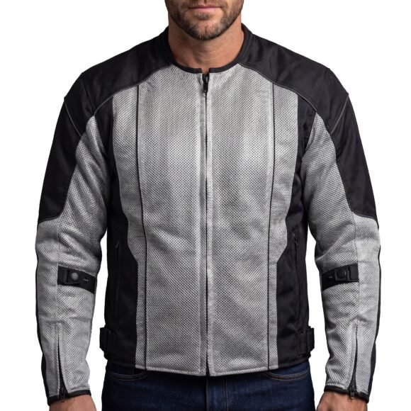vance men's 3 season mesh/textile ce armor motorcycle jacket