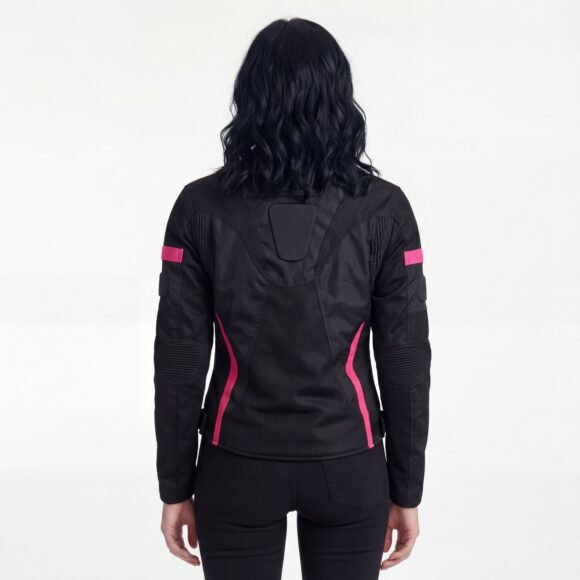 womens black pink mesh biker jacket | all weather season | ce armor