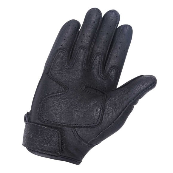 mens black cowhide leather knuckle armored riding gloves