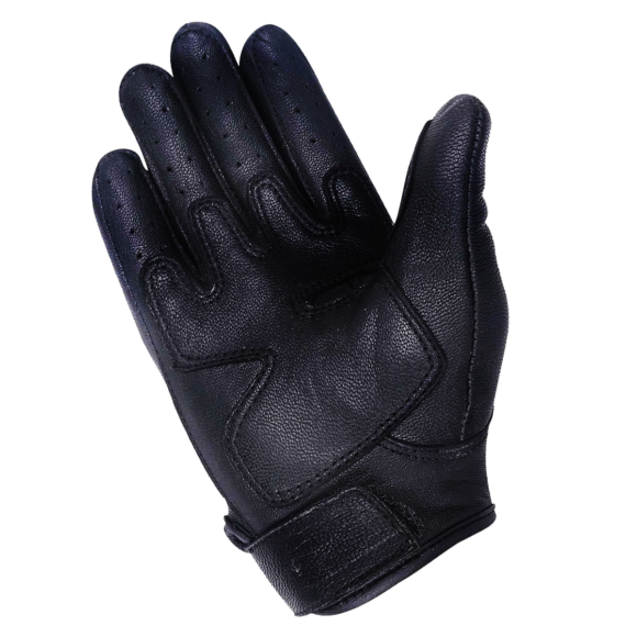 mens black cowhide leather knuckle armored riding gloves
