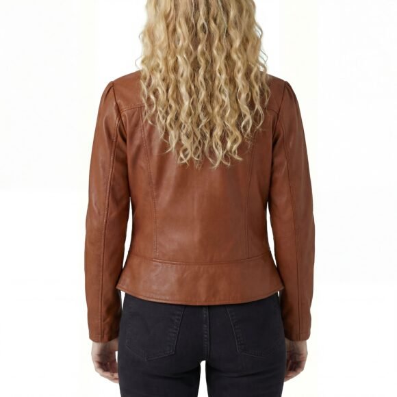 vance leathers maya ladies fitted jacket | soft lightweight brown leather