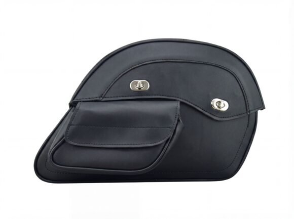 vance black textile large sissy bar travel bag with rain cover