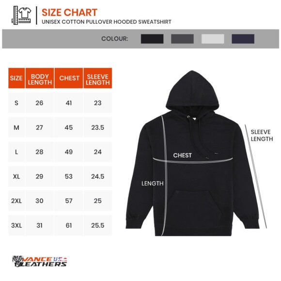 vt503b vance unisex cotton pullover hooded sweatshirt for men and women