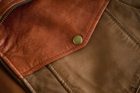 men's western waxed two tone austin brown leather jacket