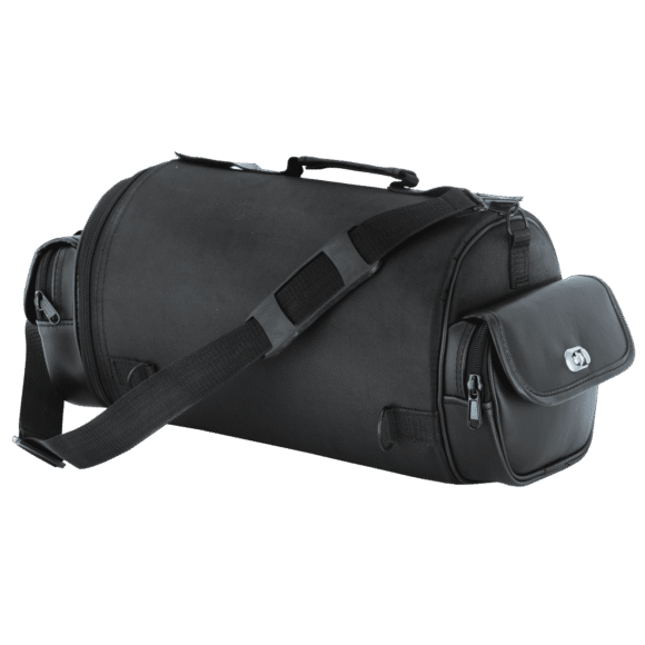 vance black studded large deluxe motorcycle luggage travel touring sissy bar bag