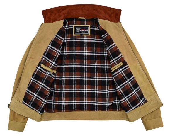 men's western goat suede two tone leather jacket