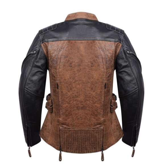 womens black | brown leather jacket | vintage style | concealed carry