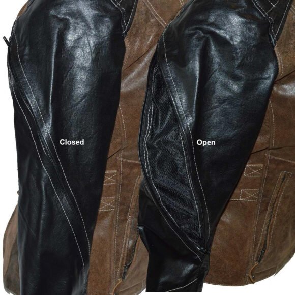 womens black | brown leather jacket | vintage style | concealed carry