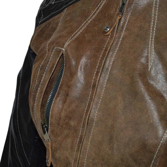 womens black | brown leather jacket | vintage style | concealed carry