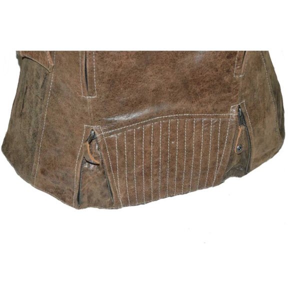 womens black | brown leather jacket | vintage style | concealed carry