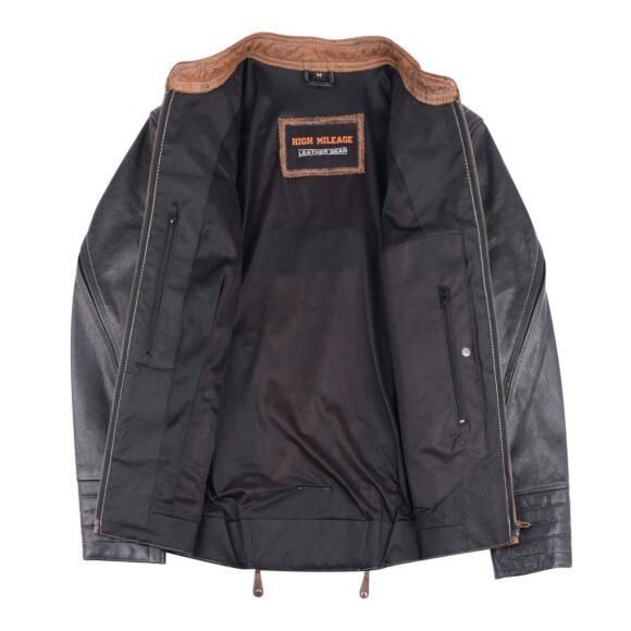 womens black | brown leather jacket | vintage style | concealed carry