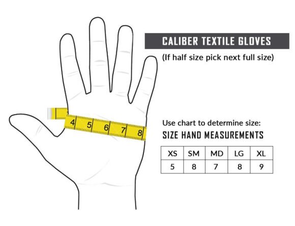 caliber mens textile riding gloves with touch capability