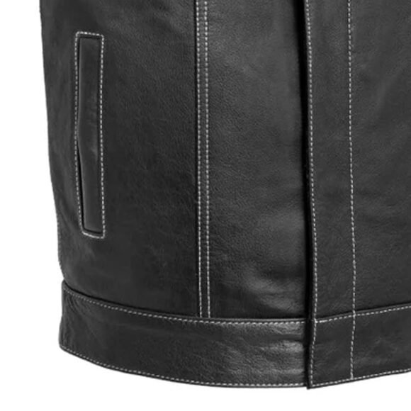 the cut mens motorcycle leather vest, multiple color options