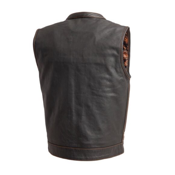 the cut mens motorcycle leather vest, multiple color options