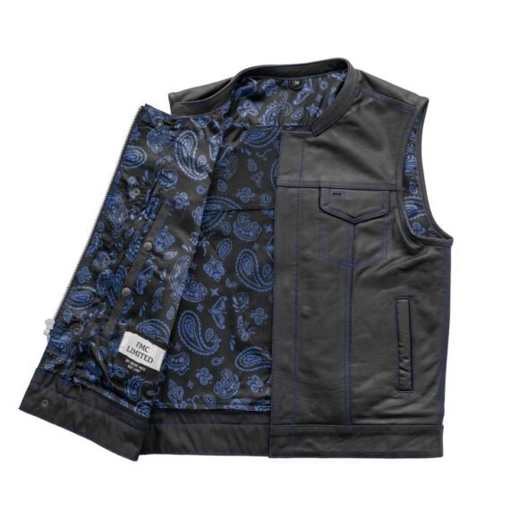 the cut mens motorcycle leather vest, multiple color options