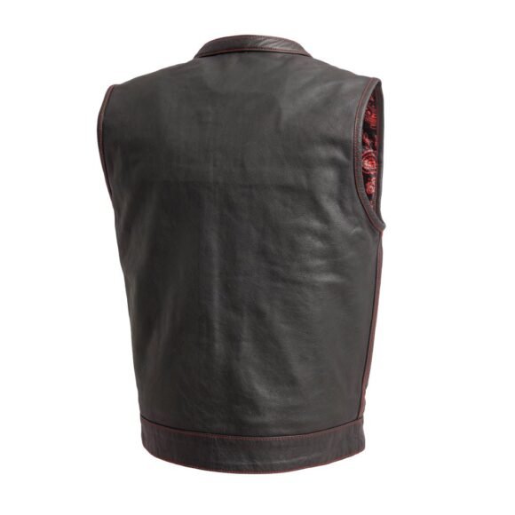the cut mens motorcycle leather vest, multiple color options