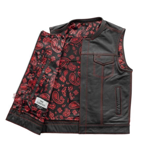 the cut mens motorcycle leather vest, multiple color options