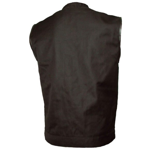 vance mens black patch holder textile biker vest
